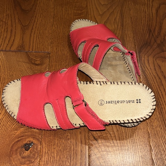 Naturalizer serene women’s red slip on leather sandal size 7.5 M - Picture 6 of 10